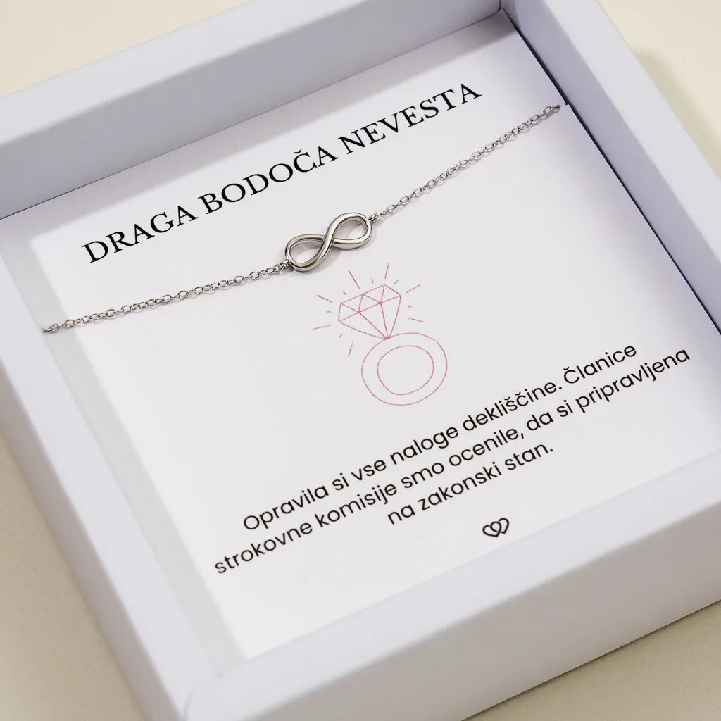 Draga bodoča nevesta + Zapestnica Neskončnost – srebrna