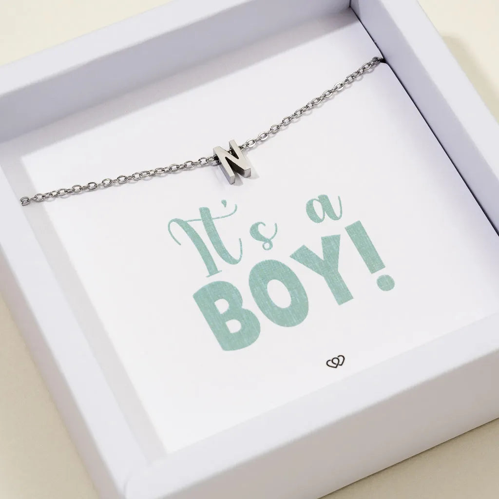 It’s a boy + Verižica Inicialka – srebrna