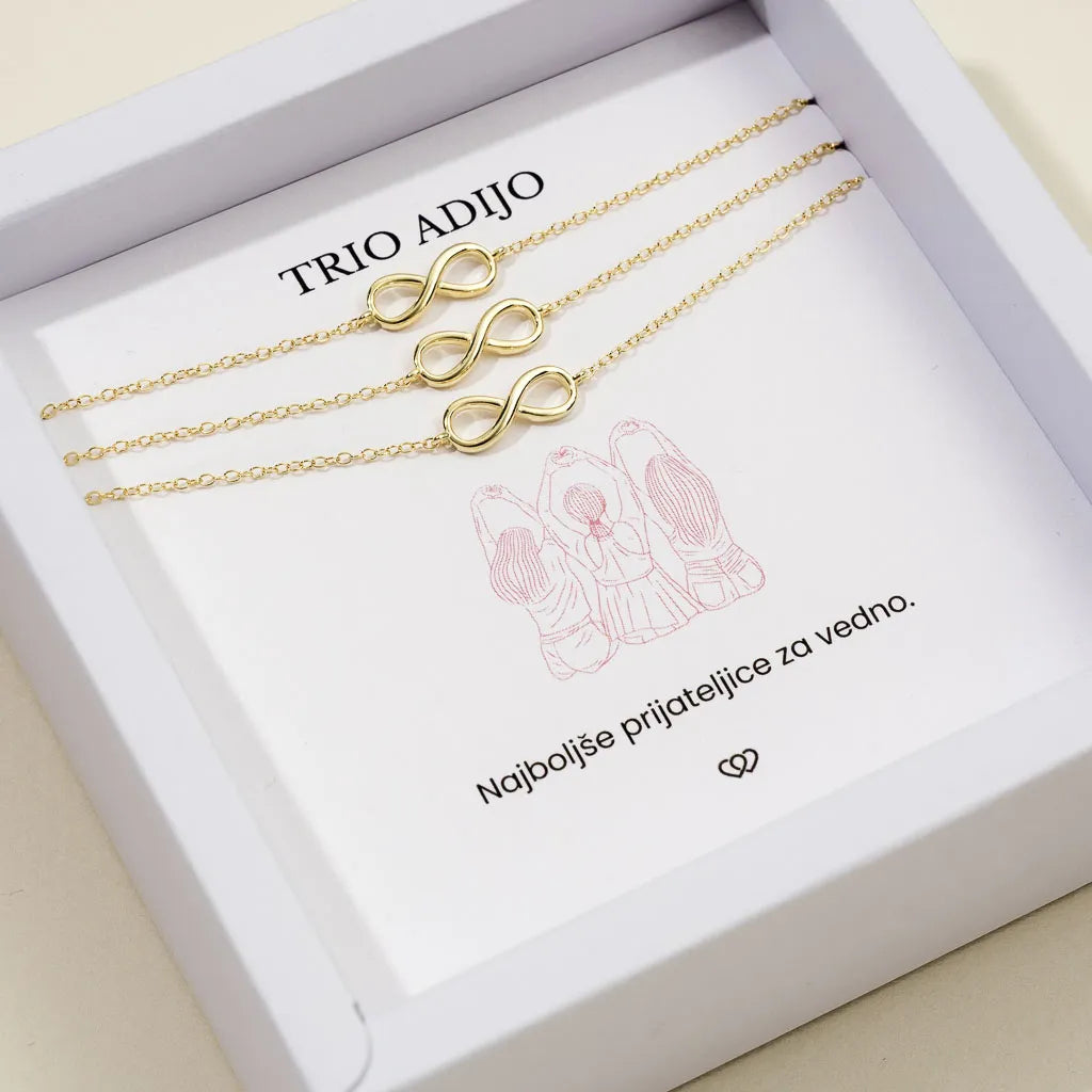Trio adijo + 3 zapestnice Neskončnost – zlata