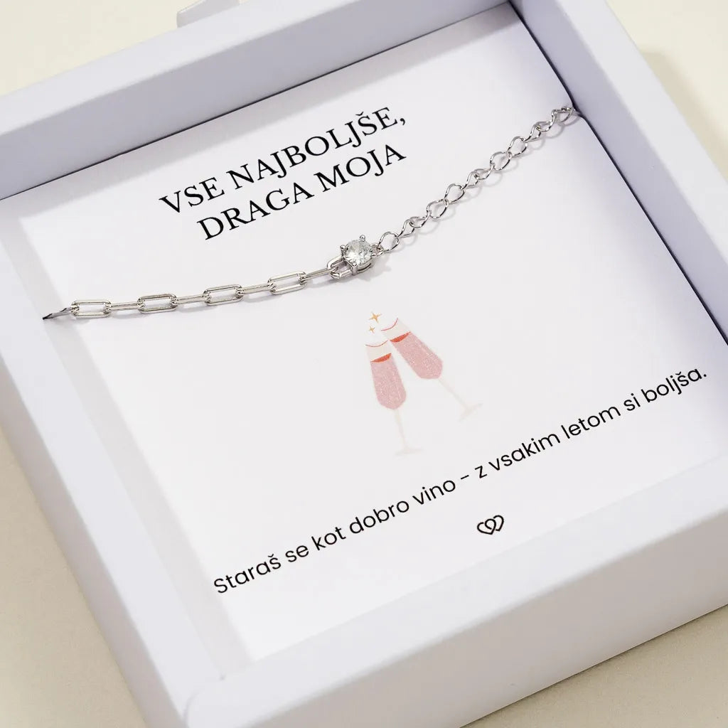 Vse najboljše, draga + Zapestnica Sofija – srebrna