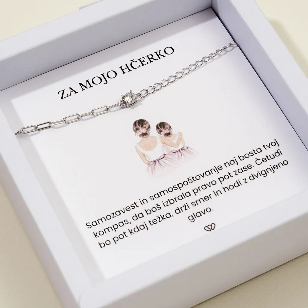 Za mojo hčerko + Zapestnica Sofija – srebrna