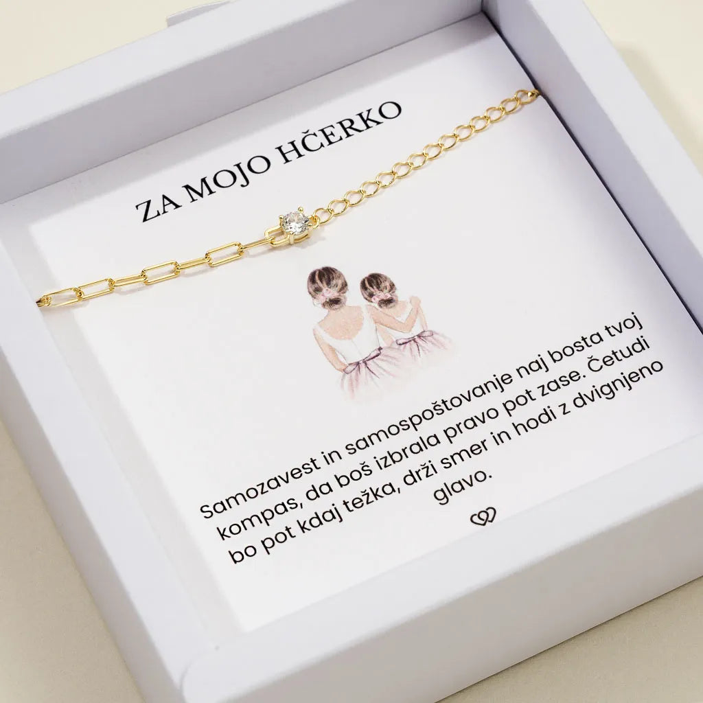 Za mojo hčerko + Zapestnica Sofija – zlata