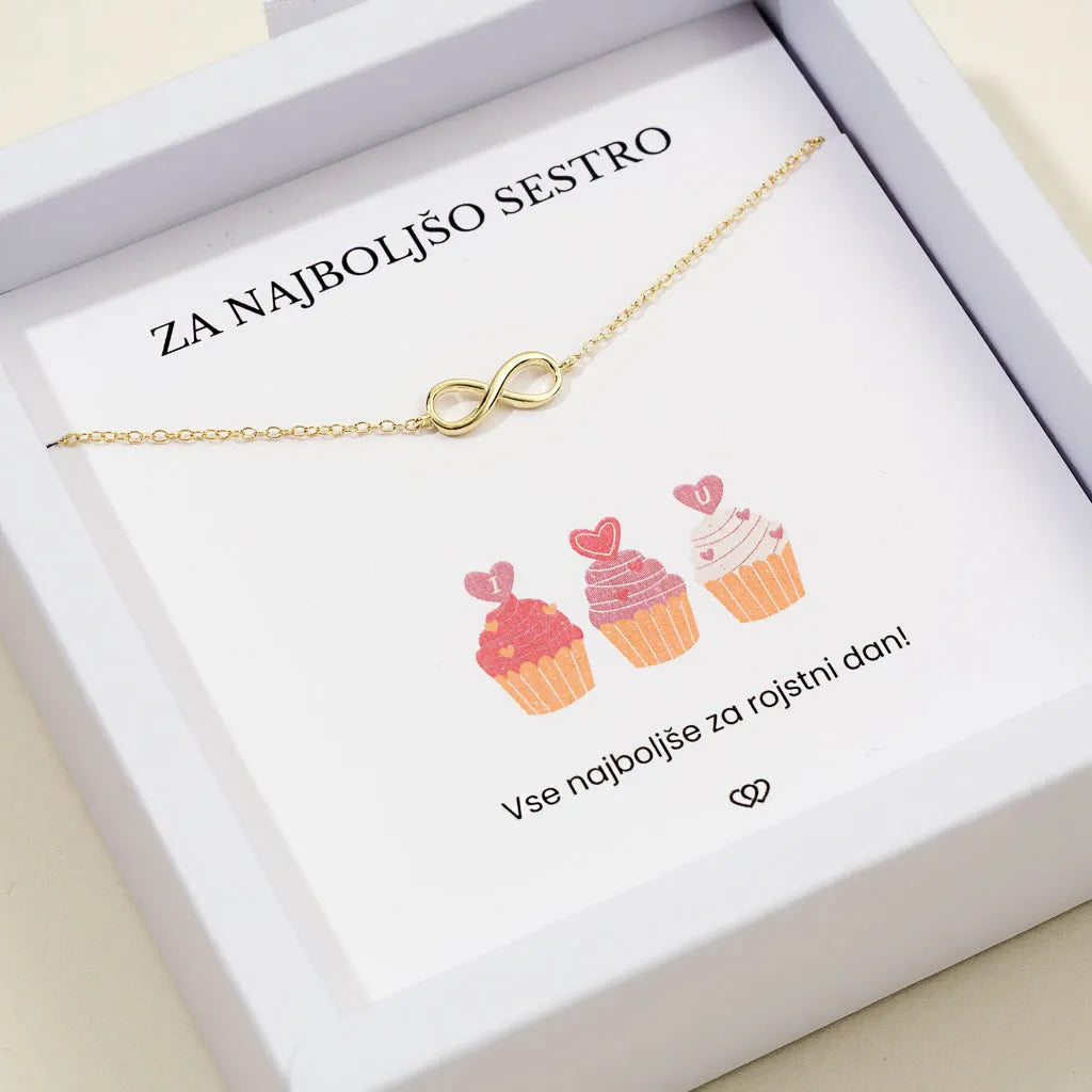Najboljša sestra + Zapestnica Neskončnost – zlata