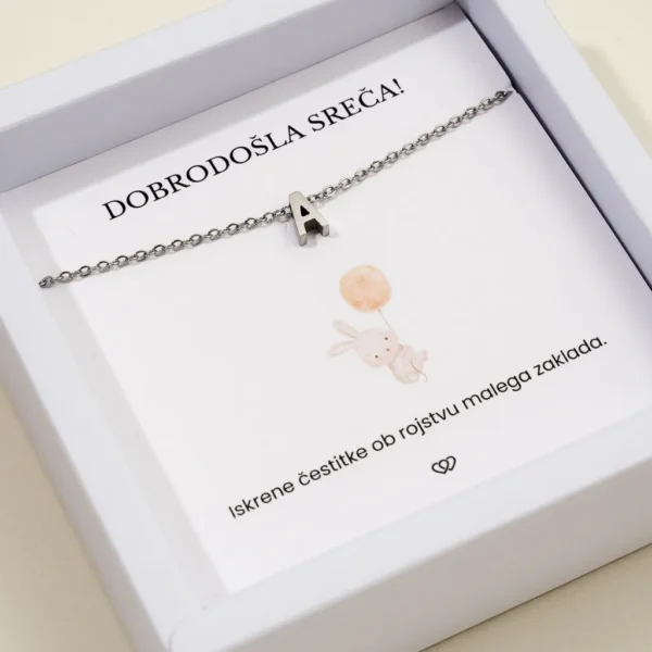 Dobrodošla sreča + Verižica Inicialka